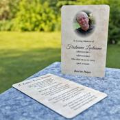 Wallet Memorial Card MPW-03 with feathered photo