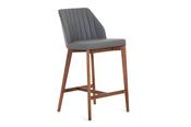 Huller Dark Grey Faux Leather Bar Stool image