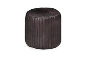 Vintage Antique Dark Grey Leather Pouffe image
