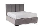 Hemsby Dark Grey Velvet Double 4'6 Split-Base Storage Bed image
