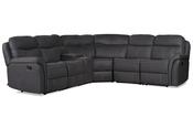 Emerson Dark Grey Fabric Manual Recliner Corner Sofa image