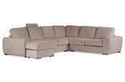 California Cream Fabric LHF Chaise Corner Sofa Headrest