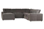 San Diego Grey Fabric Large Corner Sofa with Stool image
