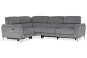 Taylor Grey Fabric LHF Electric Recliner Corner Sofa with Head Tilt image