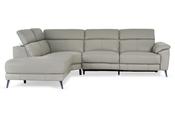 Vettori Grey Leather LHF Electric Recliner Corner Sofa image