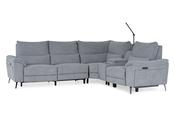 Oliveira Grey Fabric RHF Electric Recliner Corner Sofa image