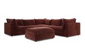 Manhattan Rust Fabric Large Corner Sofa image