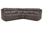 Lansdowne Charcoal Fabric Electric Recliner Corner Sofa - Charging Console, Bluetooth Speakers and Head Tilt image
