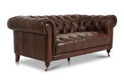 Oxford Brown Leather Sofa - 2 Seater image