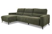 Reno Green Fabric LHF Electric Recliner with Sliding Chaise Sofa image