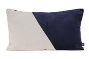 Isla Navy Diagonal Cotton Linen and Velvet 30x50cm image