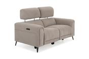 Austin Cream Fabric Electric Recliner Sofa - 2 Seater  with Head Tilt, Bluetooth and Speakers image