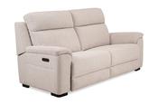 Corina Cream Fabric Electric Recliner Sofa - 3 Seater image
