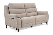 Sofia Cream Fabric Electric Recliner Sofa - 3 Seater image