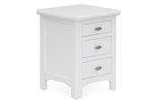 Alaska White 3 Drawer Bedside Table image