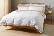 Bianca Waffle Cotton Circle King Duvet Set White