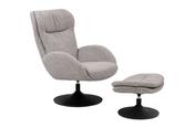 Blake Grey Fabric Armchair &amp; Footstool image