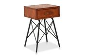 Como Brown Leather Side Table image