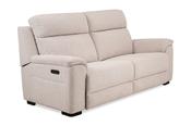 Corina Cream Fabric Electric Recliner Sofa - 3 Seater
