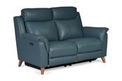 Fontella Blue Leather 2 Seater Electric Head Tilt Recliner Sofa image