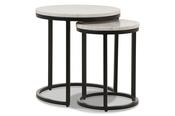 Industrial Round Nest of Tables White Marble