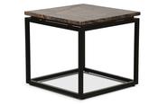 Industrial Side Table Brown Marble