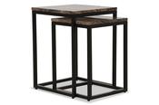 Industrial Square Nest of Tables Brown Marble