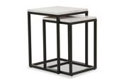 Industrial Square Nest of Tables White Marble image