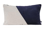 Isla Navy Diagonal Cotton Linen and Velvet 30x50cm