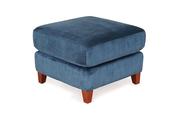 Langley Midnight Blue Velvet Footstool image
