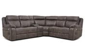 Lansdowne Charcoal Fabric Electric Recliner Corner Sofa - Charging Console