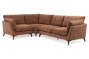 Laurent Rust Fabric Corner Sofa - Left Hand Facing