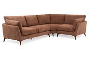 Laurent Rust Fabric Corner Sofa - Right Hand Facing