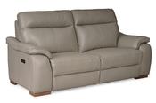 Lorenza Grey Leather 2.5 Seater Electric Head Tilt Recliner Sofa-Outlet-New Ross