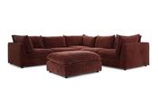 Manhattan Rust Fabric Large Corner Sofa image