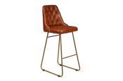 Manor Brown Leather Bar Stool Gold Leg