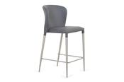 Moody Grey Faux Leather Bar Stool image