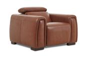 Muse Brown Leather Armchair Heated Seats Electric Recliner image
