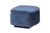 Nelson Navy Velvet Footstool Rocker image