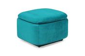 Nelson Teal Velvet Footstool Rocker image