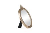 Oval Leaf Brass Table Mirror