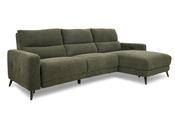 Reno Green Fabric Electric Recliner Sofa - Right Hand Facing with Sliding Chaise Sofa image
