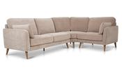 Retro Taupe Fabric RHF Corner Sofa image