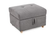 Romeo Grey Linen Fabric Storage Ottoman image