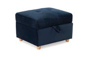 Romeo Navy Velvet Storage Ottoman image