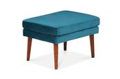 Rose Teal Velvet Footstool image