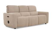 Savoy Cream Fabric Electric Recliner Sofa - 3 Seater with Bluetooth Speakers Sofa image
