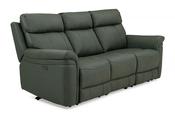Seattle Moss Leather Electric Recliner Sofa - 3 Seater