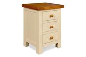 Somerset Cream Oak 3 Drawers Bedside Table image