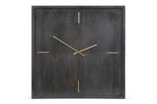 Square Wood Wall Clock Black 51cm image